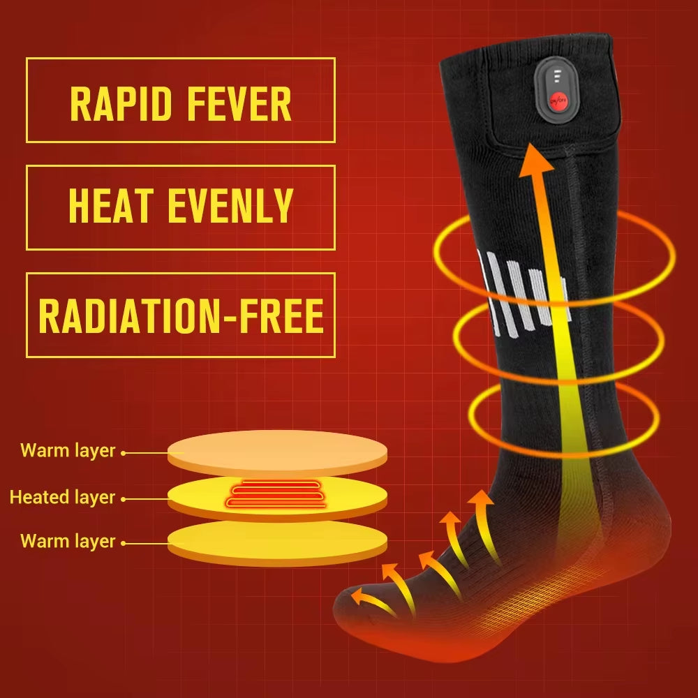 Stay Warm and Active with Our Rechargeable Winter Electric Heating Socks - Perfect for Skiing, Camping, and Outdoor Adventures!