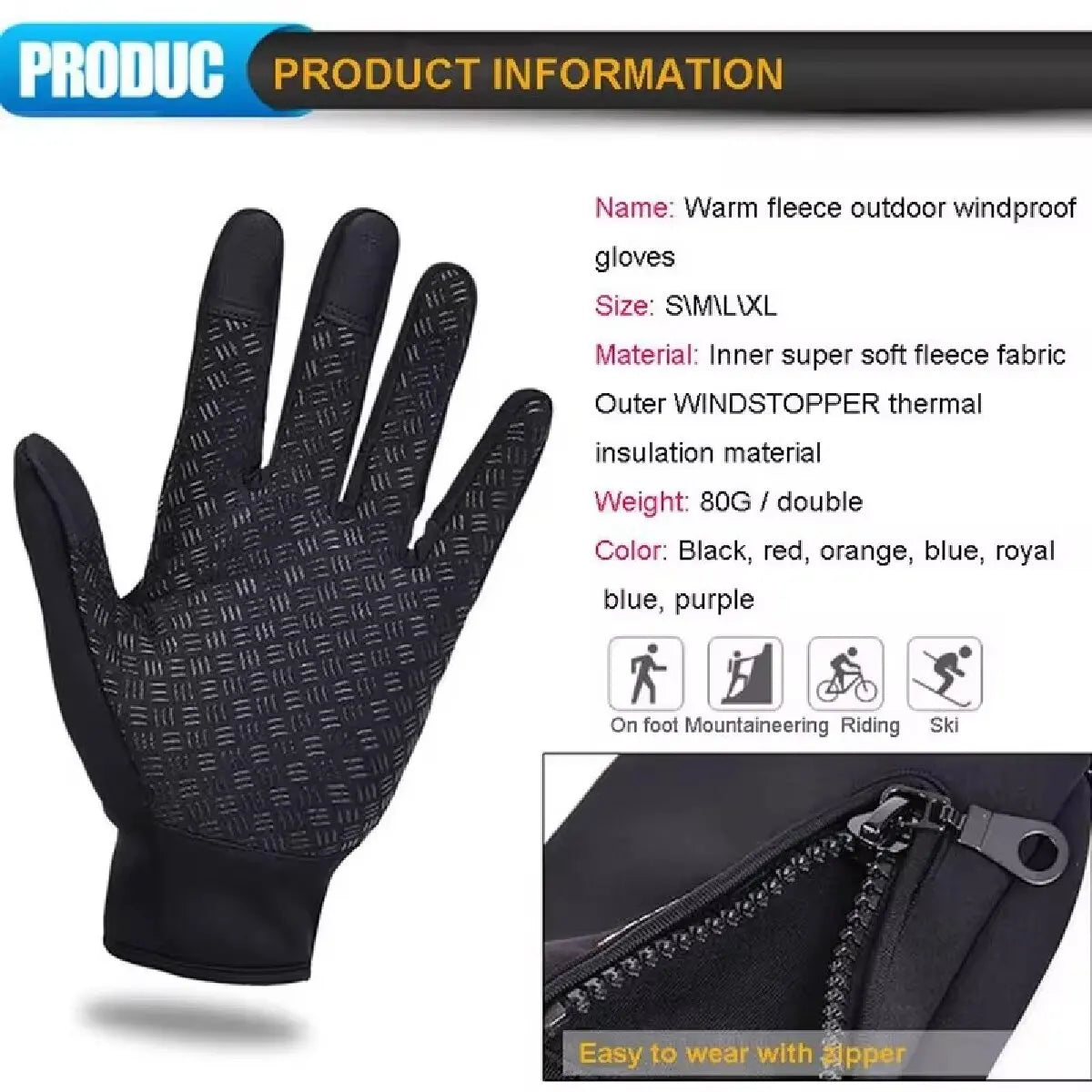 Stay Warm and Stylish: Touchscreen Waterproof Gloves for Outdoor Adventures - Perfect for Cycling, Driving, and Winter Sports