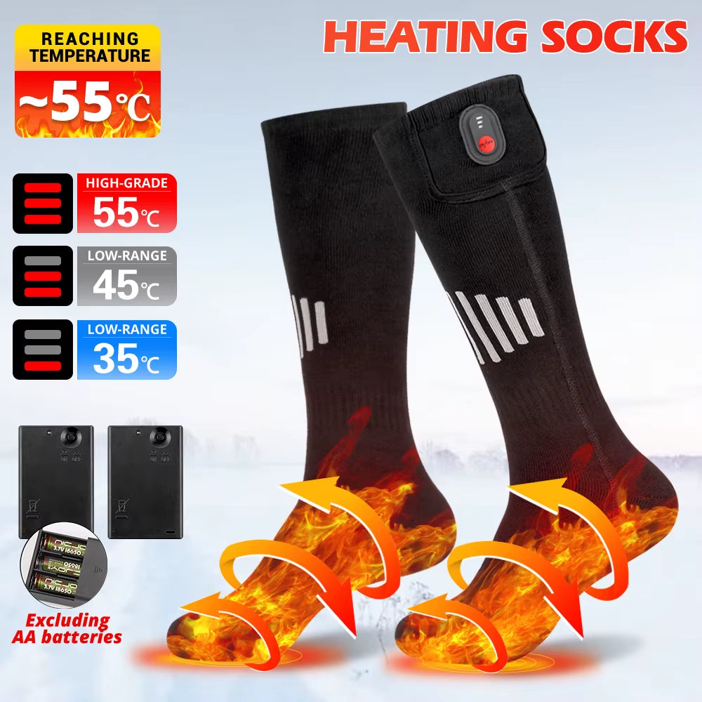 Stay Warm and Active with Our Rechargeable Winter Electric Heating Socks - Perfect for Skiing, Camping, and Outdoor Adventures!